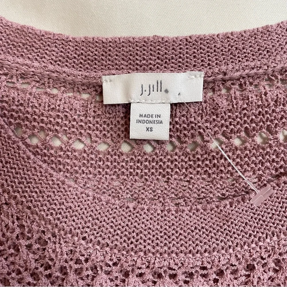 New J.Jill Dusty Rose Cotton Blend Knit Sweater Size XS